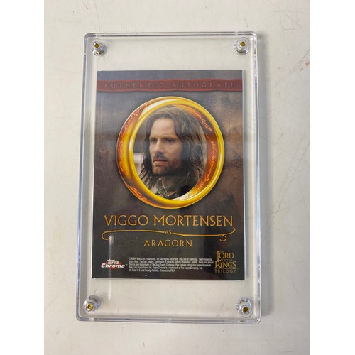 861 - Topps The Lord of the Rings Trilogy chrome Aragorn autograph card. Authentic autograph movie card by... 