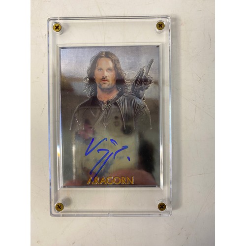 861 - Topps The Lord of the Rings Trilogy chrome Aragorn autograph card. Authentic autograph movie card by... 