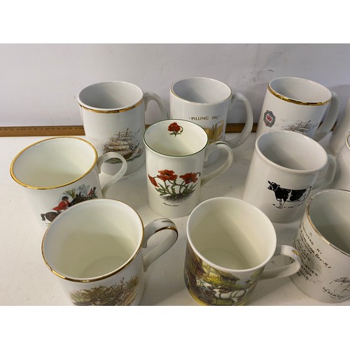 902 - Collection of Lancashire Masonic mugs from Garstang, Pilling, Wyneside and Scorton.