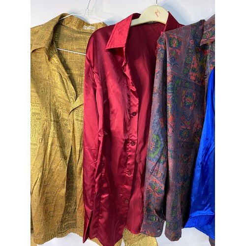 904 - Collection of vintage silk shirts.