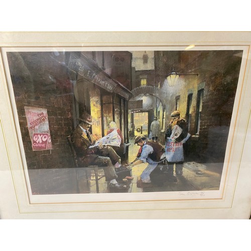 921 - Tom Brown signed Limited Edition print 35/500 'The Shoe Shiner' 50x40cms