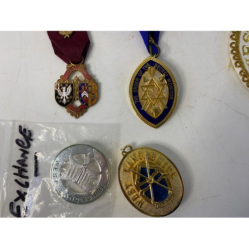 950 - Collection of Masonic jewels, medals and patches from West Lancs masons.