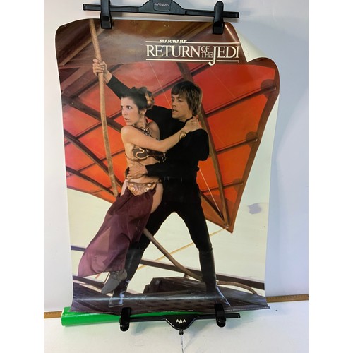 999 - Vintage Star Wars, The Return of the Jedi poster entitled 'Luke and Leia swing to Safety'. Made by A... 