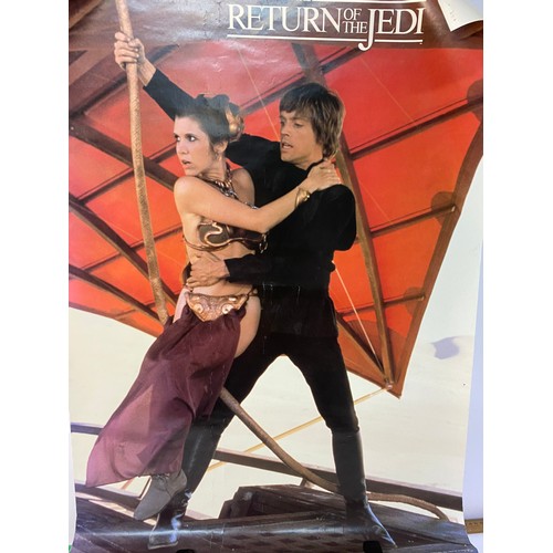 999 - Vintage Star Wars, The Return of the Jedi poster entitled 'Luke and Leia swing to Safety'. Made by A... 