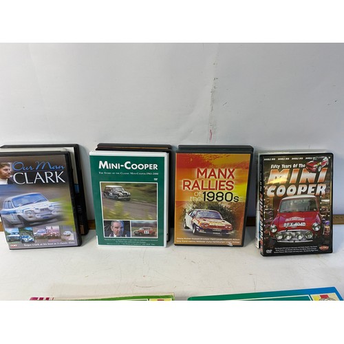 758 - Box of books and DVDs on cars, motorbikes and racing cars from Haynes Manuals.