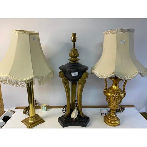 763 - 3 vintage table lamps all in working order.