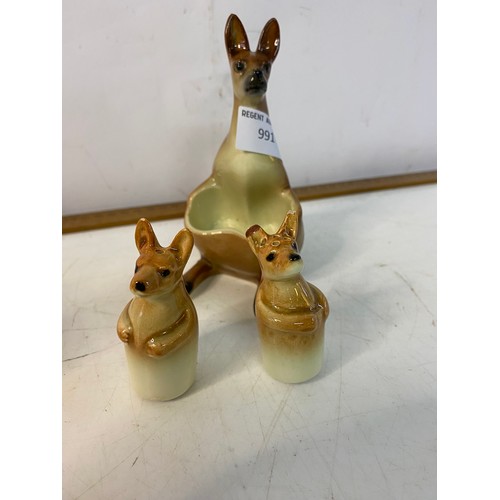 991 - Vintage 1950's Goebel West German figures, rare Goebel Kangaroo and Joey's salt and pepper set talle... 