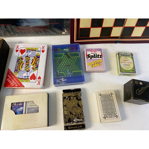 994 - Vintage playing cards from QE2 Thai and Giant, retro travel and kensington board game, draughts and ... 