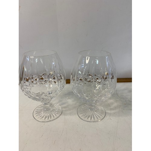 995 - Vintage Bohemian Crystal decanter, 24cms, and 2 Royal Doulton brandy glasses