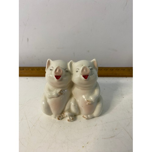 996 - A collectable model of 2 laughing pigs measuring 7 cms tall and a CarltonKids 'Sailor' limited editi... 