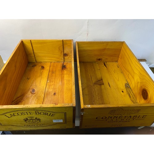 858 - 3 x different vintage wine boxes measuring 50x33x17cms