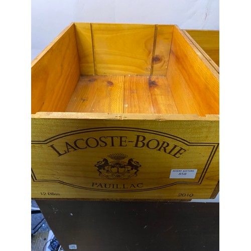 858 - 3 x different vintage wine boxes measuring 50x33x17cms