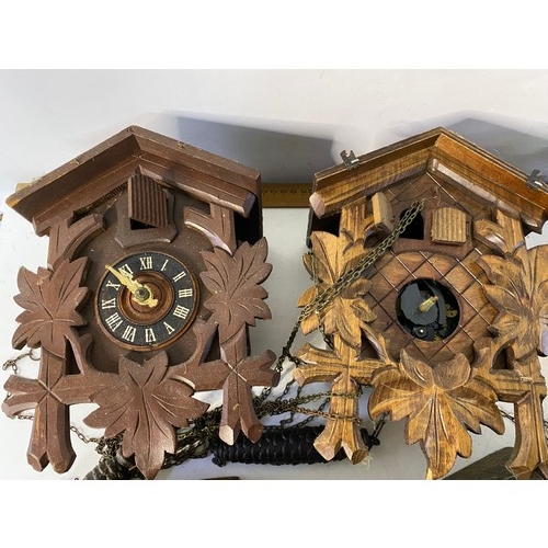 967 - Box of cuckoo clocks of various makes including a Helmut Kammerer Black Forest German cuckoo clock w... 