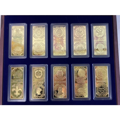 1008 - Set of 10 gold tone commemorative plaques from the Million Dollar Collection.