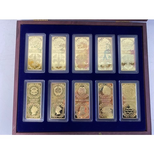 1008 - Set of 10 gold tone commemorative plaques from the Million Dollar Collection.