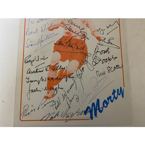 806 - Programme from the Tribute to Stan Mortensen dinner 30th November 1989 with over 20 hand signed auto... 