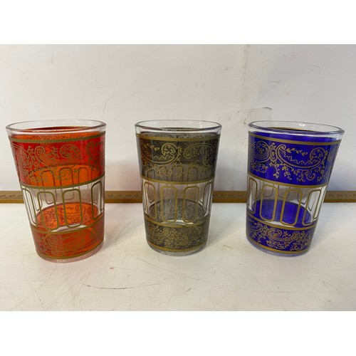 118 - Set of 6 MOD France vintage Moroccan style tea glasses