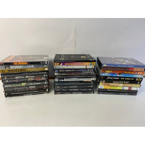 119 - Box of music and concert DVDs of assorted genre