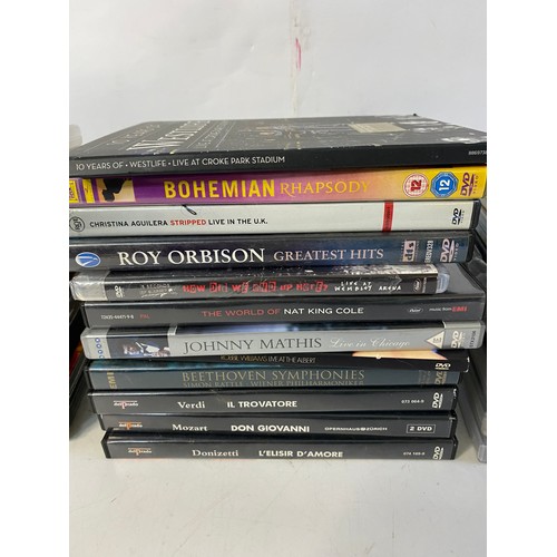 119 - Box of music and concert DVDs of assorted genre