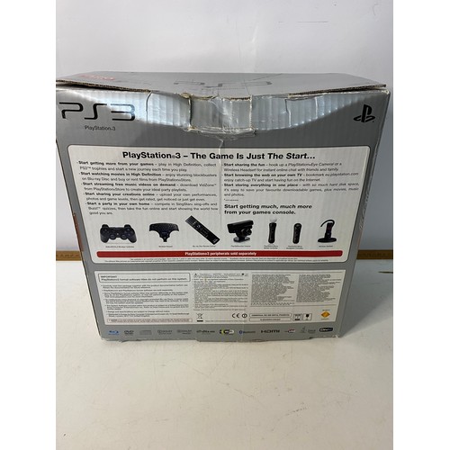 135 - Boxed 320 gb playstation 3 console with accessories, tested and working.