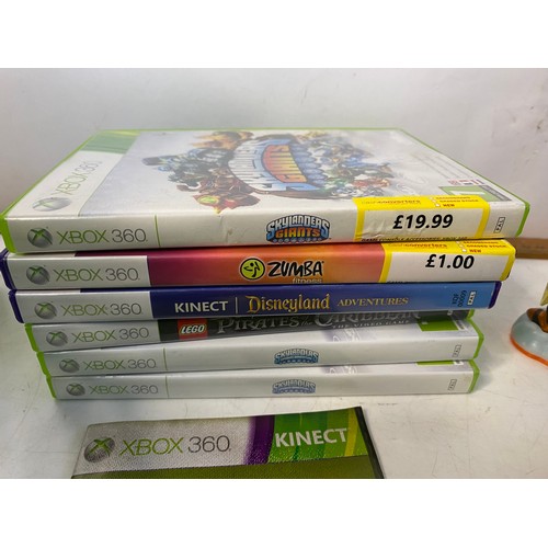 136 - Xbox 360s console with Skylanders bundle, games and accessories, tested and working.