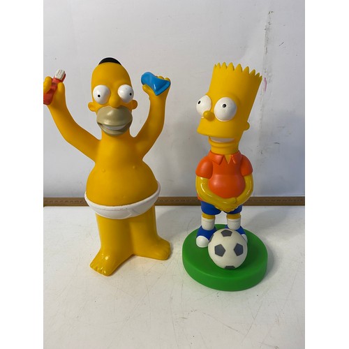 142 - 3 vintage Simpsons collectables including Singing Bart, 1990's Homer bubble bath, largest is 31cms t... 