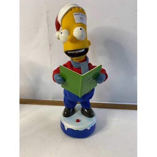 142 - 3 vintage Simpsons collectables including Singing Bart, 1990's Homer bubble bath, largest is 31cms t... 