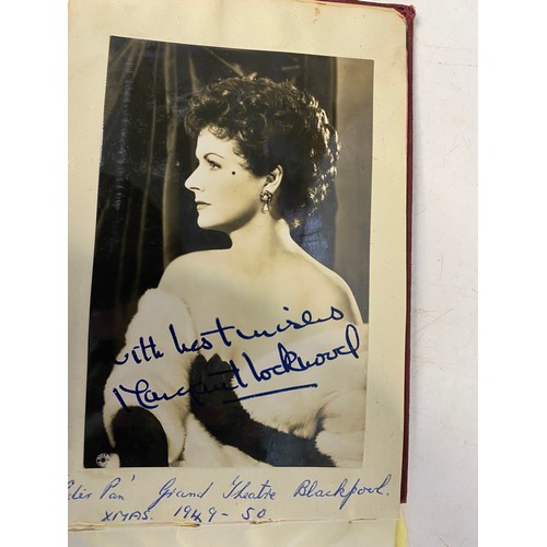 144 - 1940/1950's autograph album with approximately 100 autographs including Gracie Fields, Margaret Lock... 