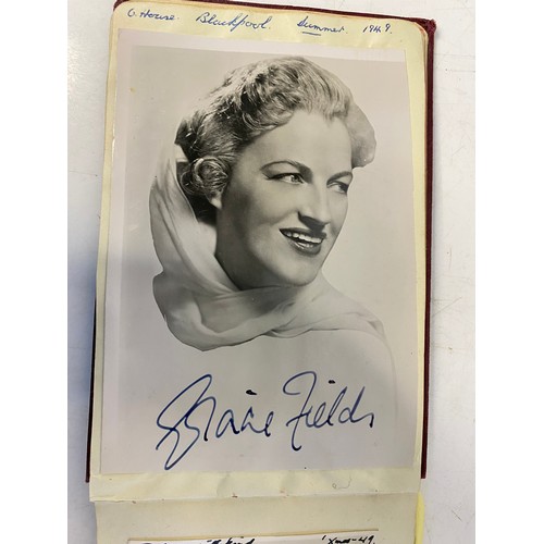 144 - 1940/1950's autograph album with approximately 100 autographs including Gracie Fields, Margaret Lock... 