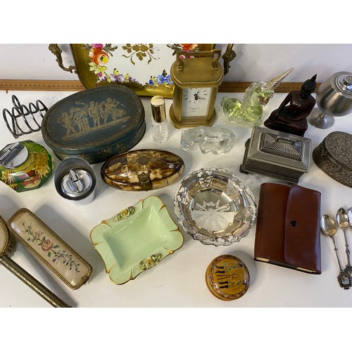 150 - Selection of assorted collectables including table lighters, trinket boxes, carriage clocks and more... 