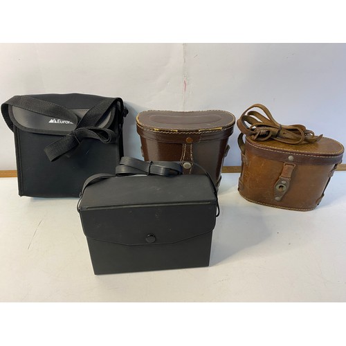 166 - 4 pairs of vintage and modern binoculars