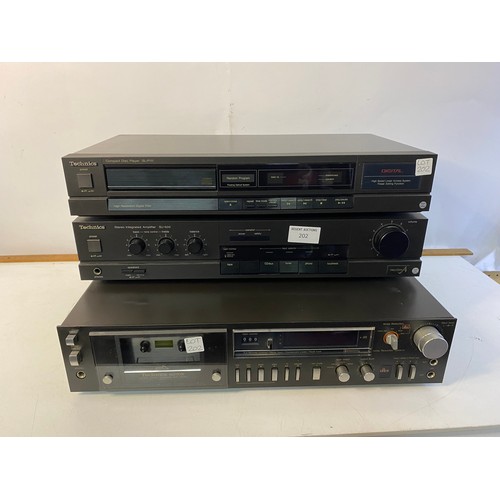 202 - 3 Technics hi-fi separates including SU-500 amplifier plus CD and tape players. All tested and worki... 