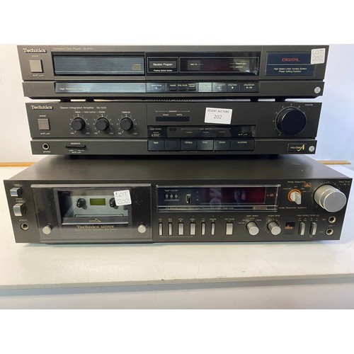 202 - 3 Technics hi-fi separates including SU-500 amplifier plus CD and tape players. All tested and worki... 