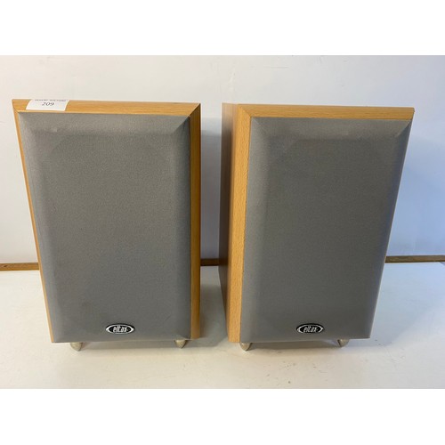 209 - Eltax Monitor III 2x150w output beech bookshelf speakers in working order.