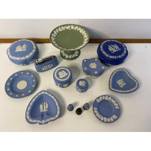 214 - Selection of Wedgwood Jasperware pin dishes and trinket pots.