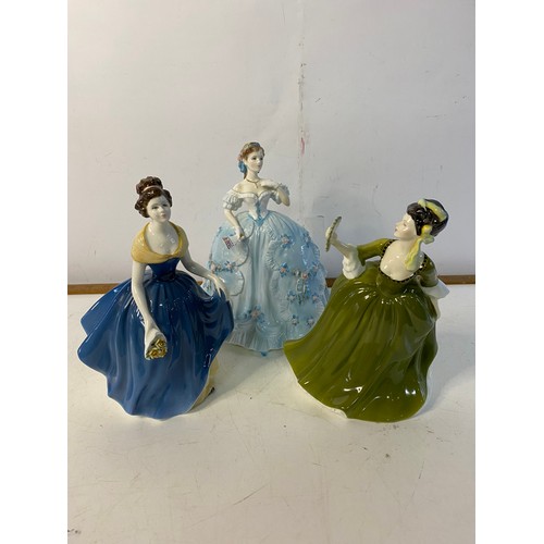 295 - Selection of Lady figures comprising of Melanie and Simone from Royal Doulton and  The First Quadril... 