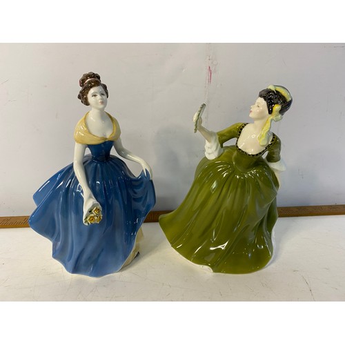 295 - Selection of Lady figures comprising of Melanie and Simone from Royal Doulton and  The First Quadril... 