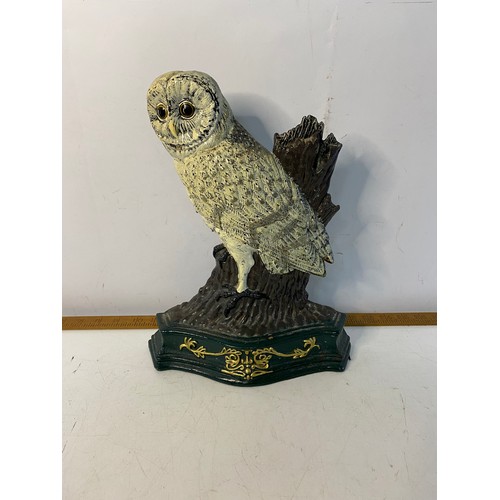 298 - Cast iron Owl doorstop. 34cms