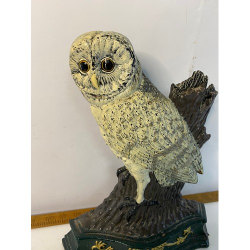 298 - Cast iron Owl doorstop. 34cms