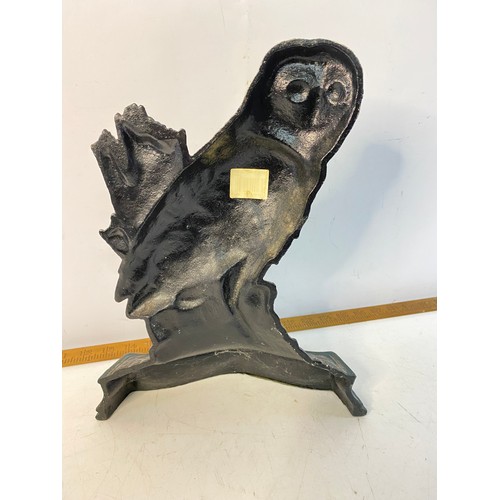 298 - Cast iron Owl doorstop. 34cms