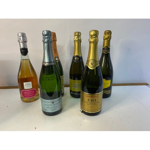 293 - Selection of 6 bottles of Cava and Prosecco and sparkling wine.