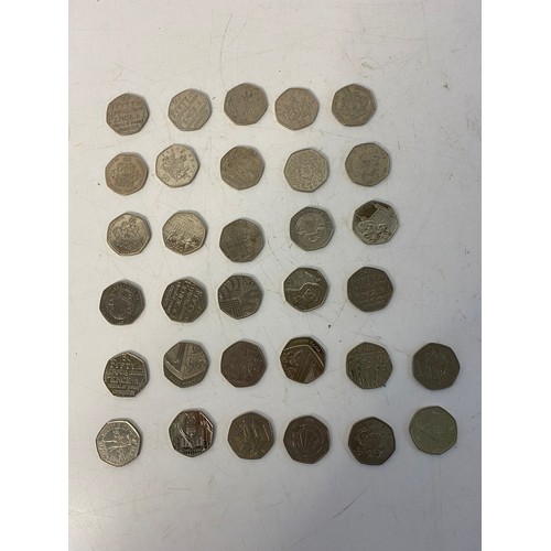 491 - Selection of 32 commemorative 50p coins