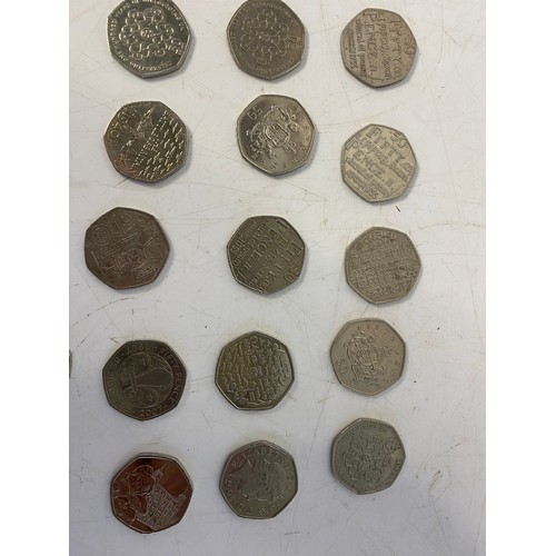 491 - Selection of 32 commemorative 50p coins