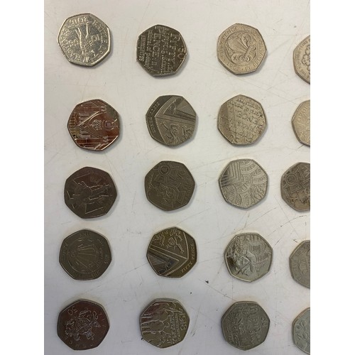 491 - Selection of 32 commemorative 50p coins