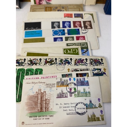 127 - Collection of assorted stamps, coins, First Day Covers and albums of Blackpool tram original photos.