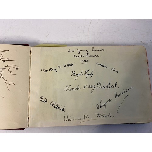 144 - 1940/1950's autograph album with approximately 100 autographs including Gracie Fields, Margaret Lock... 