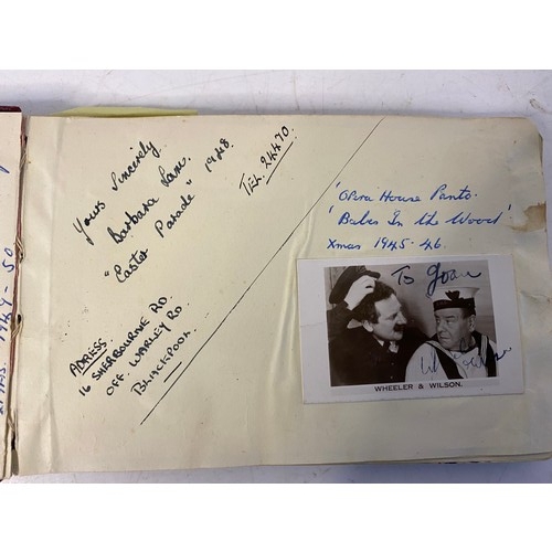 144 - 1940/1950's autograph album with approximately 100 autographs including Gracie Fields, Margaret Lock... 