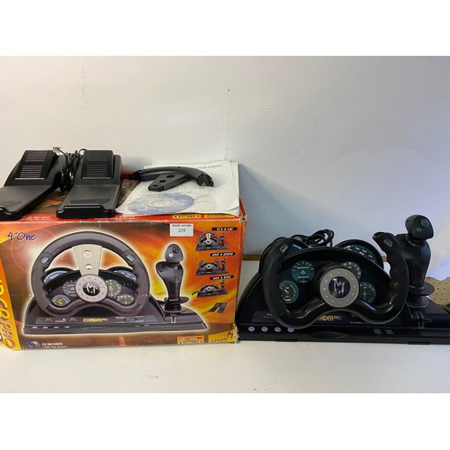 229 - Zykon Joyrider Pro 4 in one racing wheel and pedal set for PC