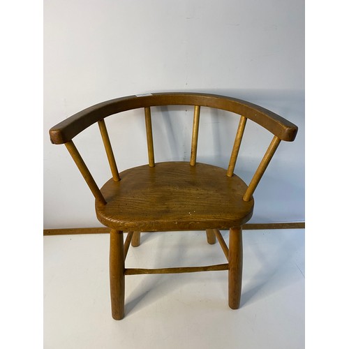 235 - Vintage beech childs chair. 50cms