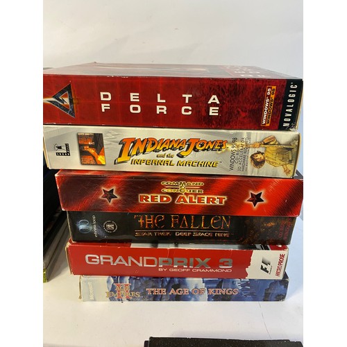 242 - Box of PC games including vintage big box.